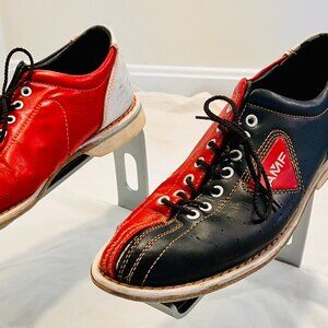 50'-70's Rockabilly Wht/Red/Blk Quibica Goodyear Steel Shank Bowling Shoes